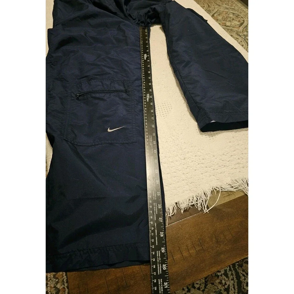 Nike Vtg Navy Blue Windpants Track Zip Cargo Pants Mesh Jersey Lined Mens Sz M
